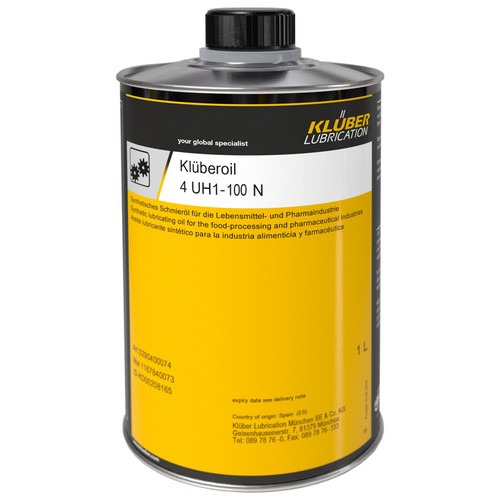 KLUBER Kluberoil 4 UH1 100 N, 1 л - Синтетическое масло для пищевой промышленности