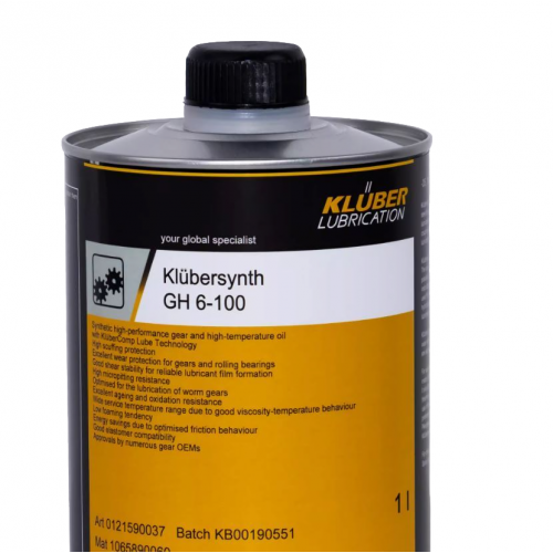 KLUBER Klubersynth GH 6-100, 1 л - Высокотемпературное редукторное масло