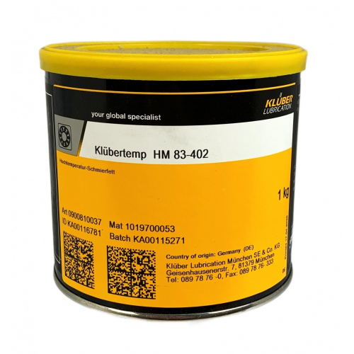 KLUBER Klubertemp HM 83-402, 1 кг - Высокотемпературная долговременная консистентная смазка